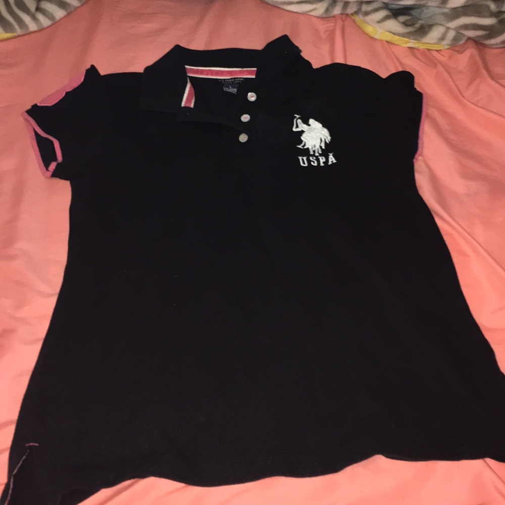 U.S Pollu Assn. Black W/pink trimming t-shirt